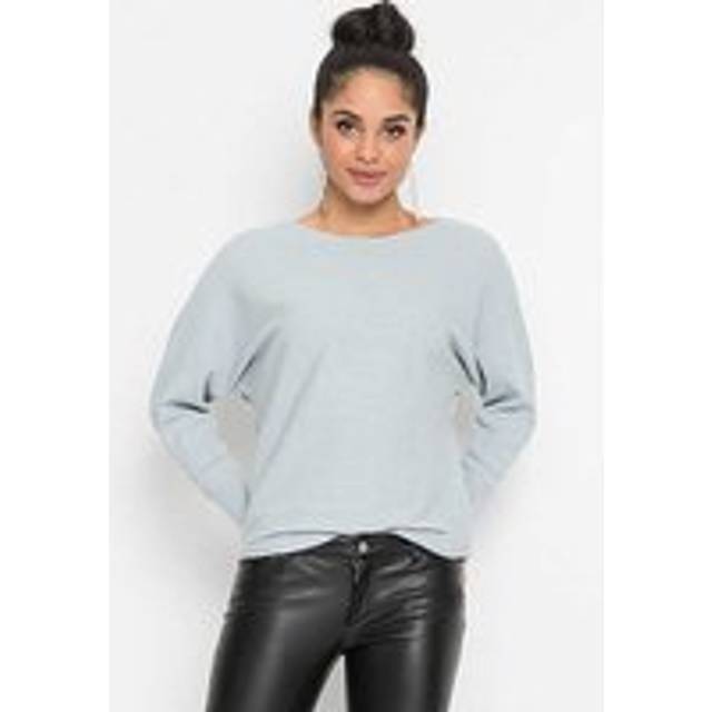 bonprix Ribbed Knit Jumper - Pale Blue Marl