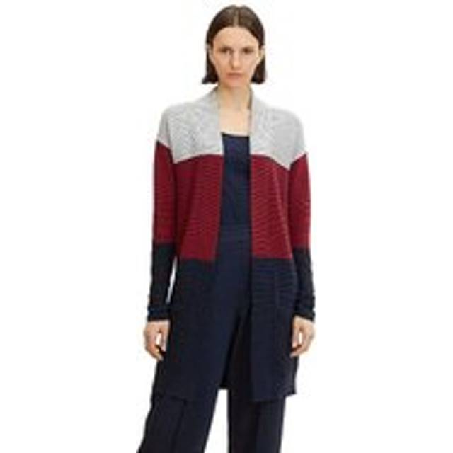 Tom Tailor Edge to Edge Cardigan - Navy / Burgundy