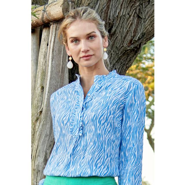 Helena Frill Blouse | Zebra Marina Blue