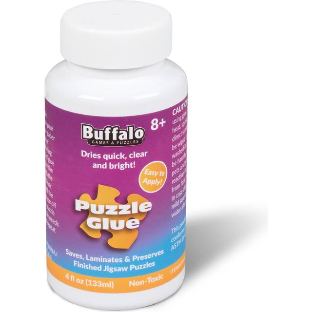 Buffalo Games - Jigsaw Puzzle Glue - Adhesive Paste for Jigsaw Puzzles - Applicator Cap - Saver for Finished Puzzles of Any Size