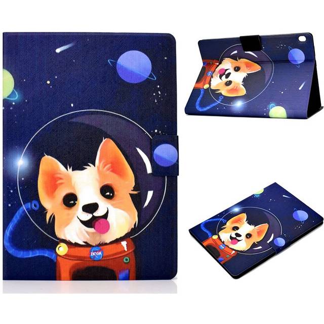 Lenovo Tab M10 läderfodral med mönsterutskrift - Hund För Rymdteknik