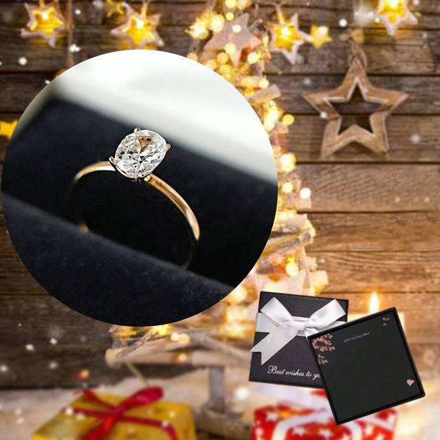 SHEIN 1PC 5CT Sparkle Oval Engagement Ring Wedding Band For Women 925 Sterling Silver Promise Ring Eternity Ring Fine Jewelry Gift