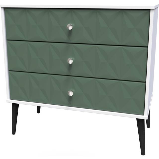 Fully Assembled Hermbusche 3 - Drawer Chest of Drawers - White (69.5cm H X 76.5cm W X 41.5cm D)