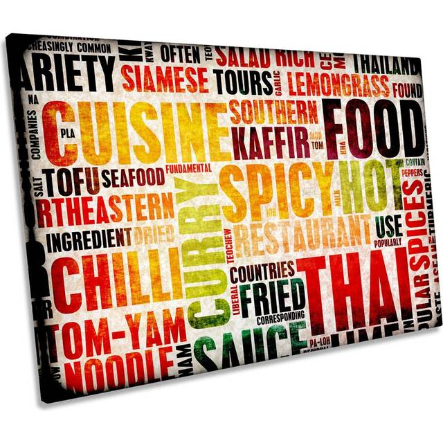 Kitchen Food Typography CANVAS WALL ART Picture Print (50.8cm H x 76.2cm W x 2cm D)