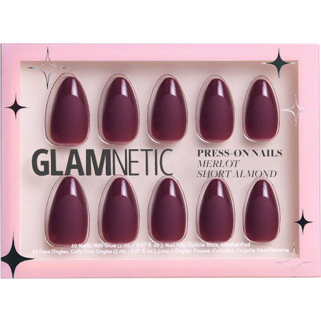 Glamnetic - Press On - Merlot - Short Almond