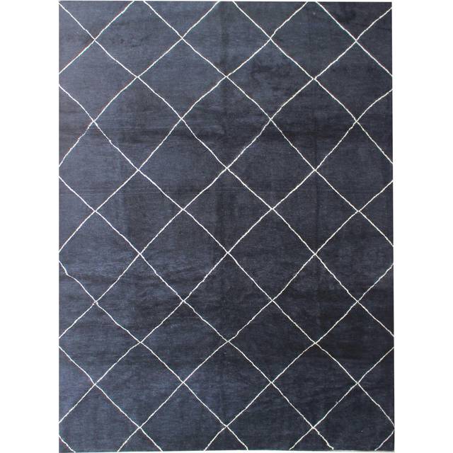 Handwoven 100% Wool Black Rug (Rectangle 247cm x 311cm)