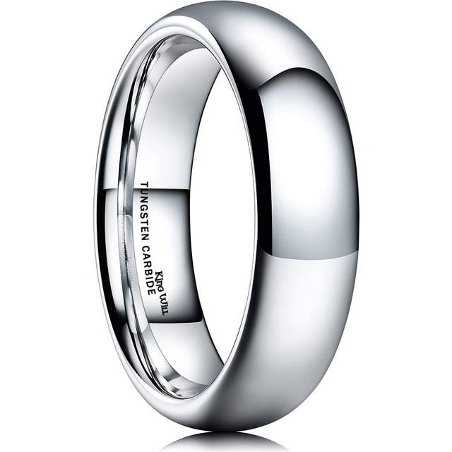 King will basic men's 6mm high polished comfort fit domed tungsten carbide ring