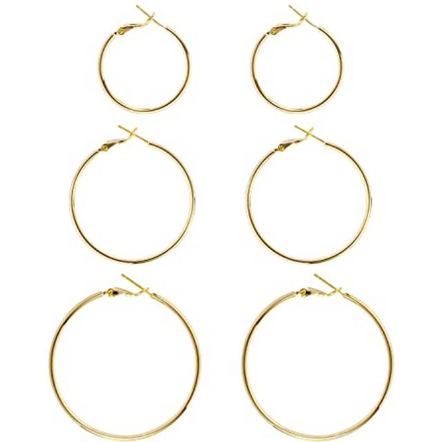 Big Gold Hoop Earrings for Women Hypoallergenic 925 Sterling Silver Po