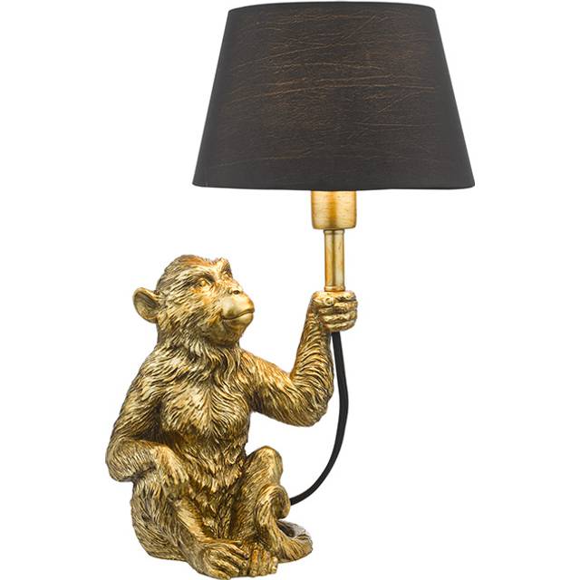 Dar Lighting Group ZIR4235 Zira Monkey Table Lamp Gold With Shade