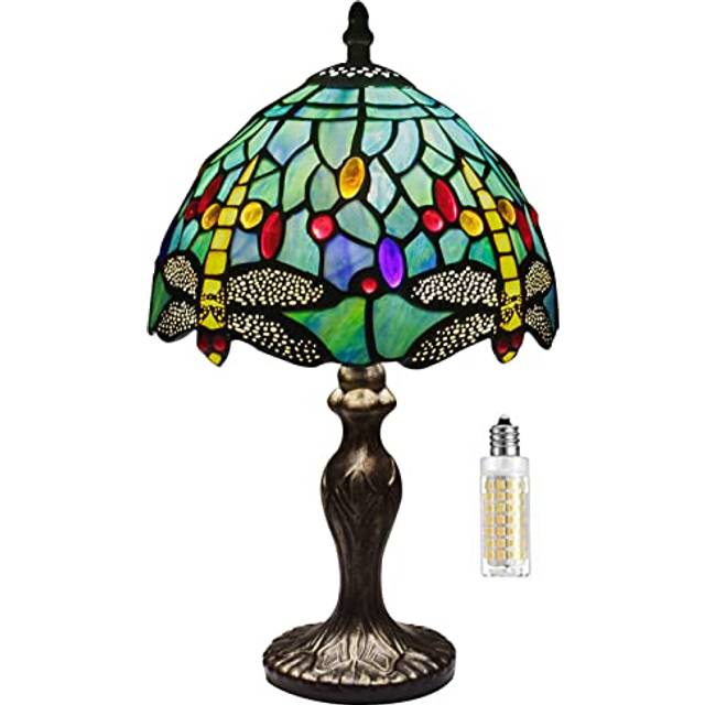 Tiffany Table Lamp Stained Glass Crystal Bead Style Table Light  Handmade Desk Bedside Table Night Lamp  Antique Art Craft Gifts