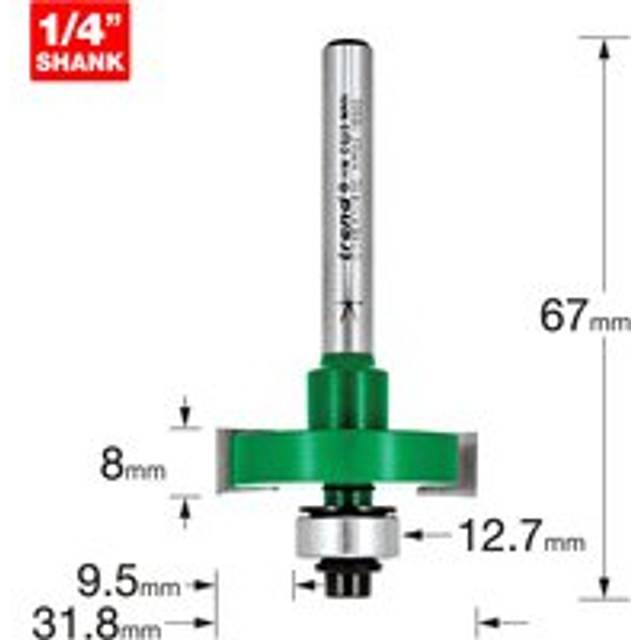 CraftPro Slotting Router Cutter Bit, 1/4 Inch Shank, 12.7mm Cut Diameter & 8mm Cut, Tungsten Carbide Tipped, C146X1/4TC