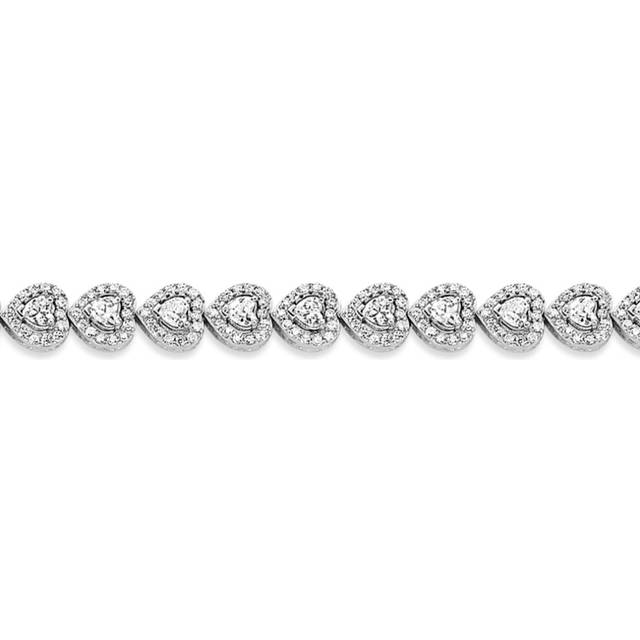 925 silver jewelco london heart cz halo love hearts tennis bracelet 8mm 7 inch