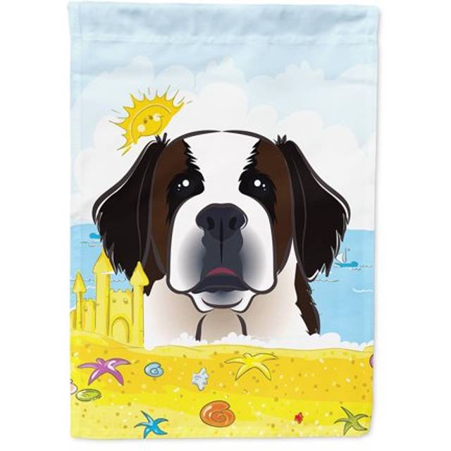 Caroline's Treasures BB2114CHF Saint Bernard Summer Beach Flag Canvas House  Large  Multicolor