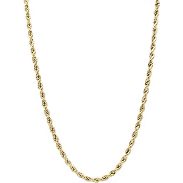 Rope Chain in Yellow Gold- 4mm - 18k Gold Plated / 16" / Yellow Gold
