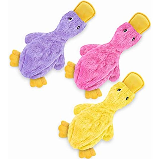 Best Pet Supplies Crinkle Dog Toy for Small  Medium  and Large Breeds  Cute No Stuffing Duck with Soft Squeaker  Fun for Indoor Puppies and Senior Pup