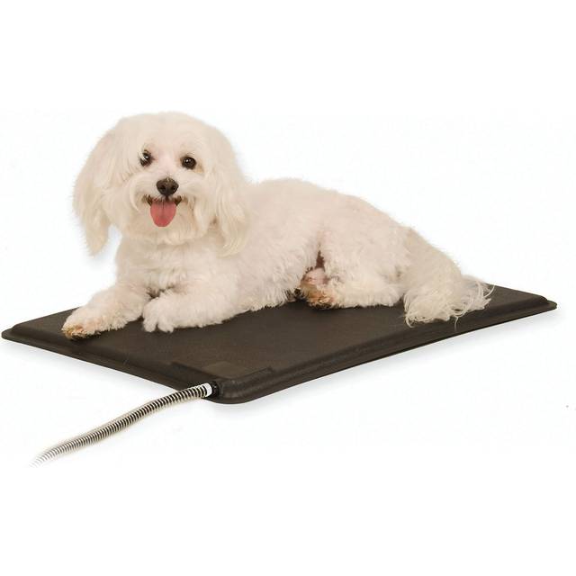 K&H Pet Products Lectro-Kennel Heated Outdoor Dog Pad  Durable Rigid ABS Plastic Waterproof Heated Pad for Dog & Cat Houses Outdoor  Washable Cover  S