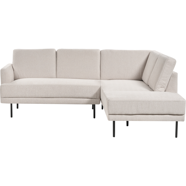 Beliani Left Hand 4 Seater Fabric Corner Sofa Beige Breda, Brown
