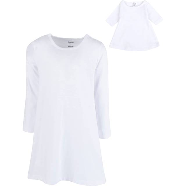 Leveret Girl and Doll Cotton Dress Solid White 8 Year