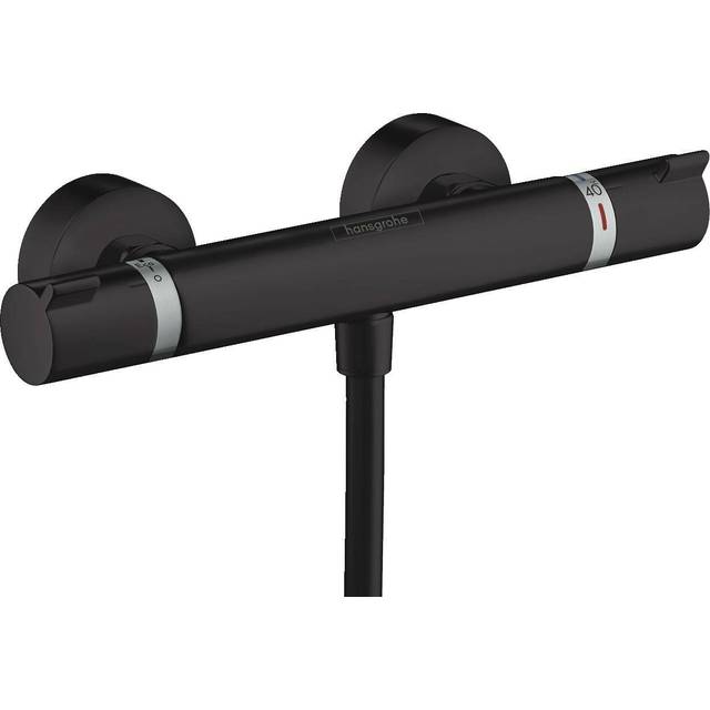 Hansgrohe Ecostat Matt Black Exposed Thermostatic Shower Mixer Bar Val