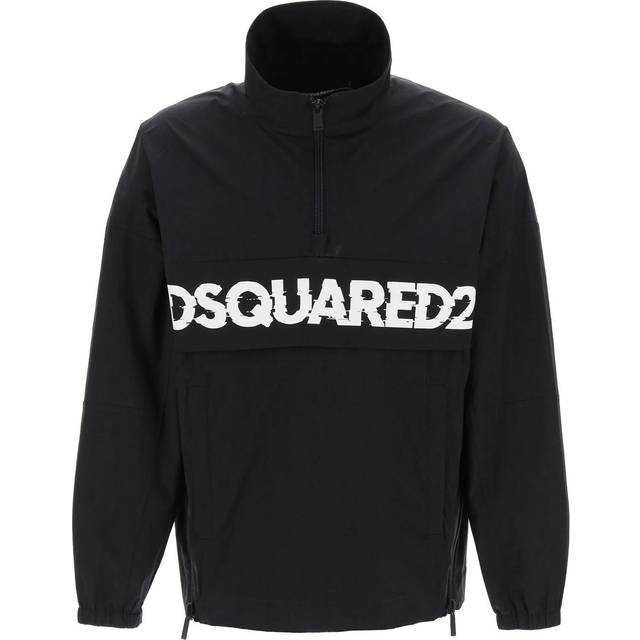 Dsquared2, Jacka, Herr, S, Bomull, Anorak med logotryck - black (S)