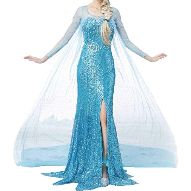 NIYIGEJI Womon Halloween Cosplay Frozen Elsa Princess Costume Stage Co