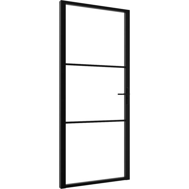 vidaXL Interior Door ESG Glass and Aluminium 102.5x201.5 cm Black