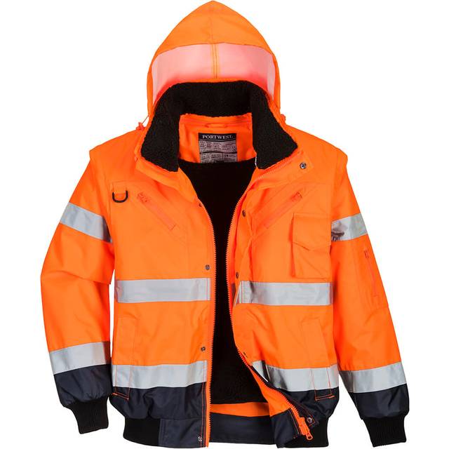 Portwest Hi-Vis Contrast Bomber Jacket C465 Yellow/Black S Colour: Yel