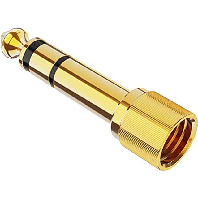 Stereo Mini Plug to Stereo Standard Stereo Plug to Stereo Jack Adapter to to with Screw Gold Plated Amplifier Headphone Conversion Plug,CableCreation gold