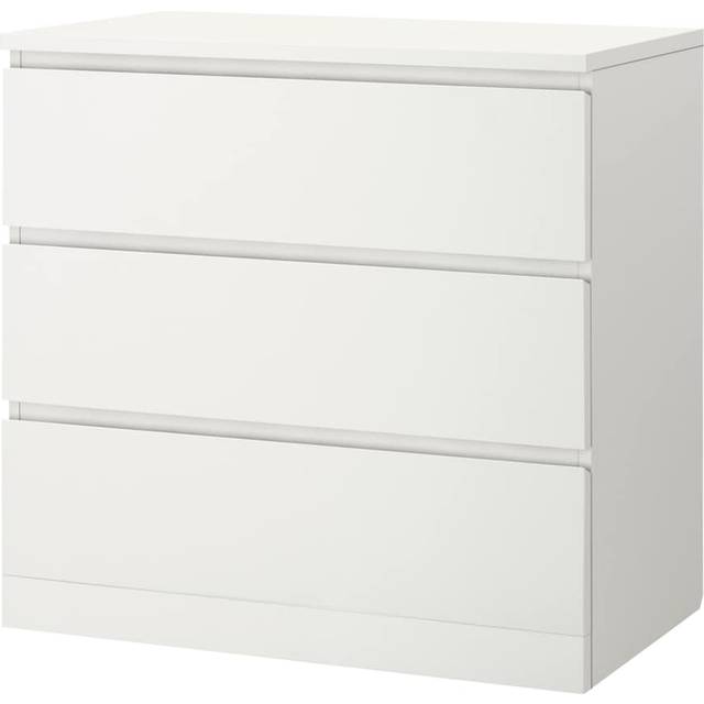 MALM Chest of 3 drawers, white, 80x78 cm