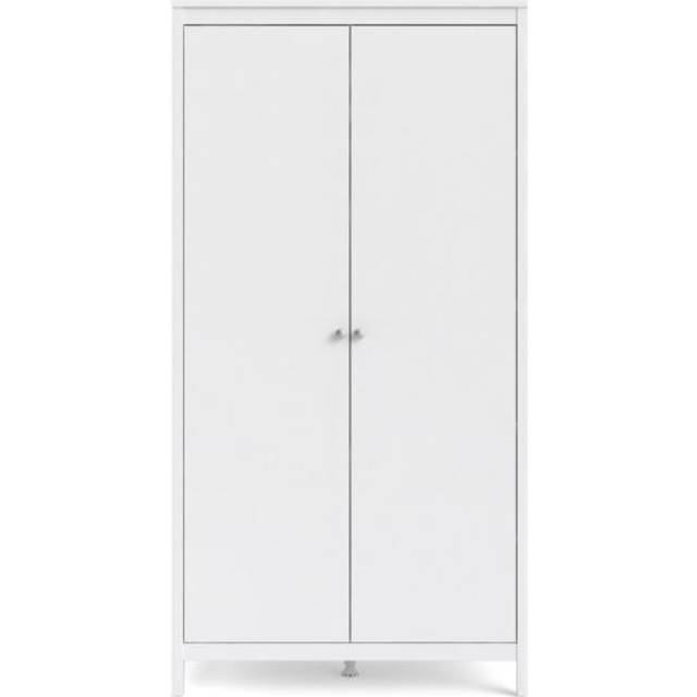 Indoor Furniture Group Madrid Wardrobe With 2 Doors In White, White