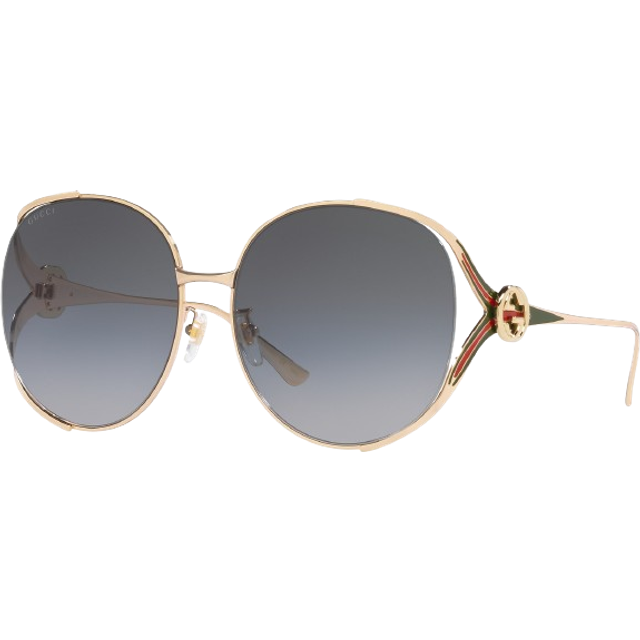 Gucci GG 0225S 001, ROUND Sunglasses, FEMALE - Gold