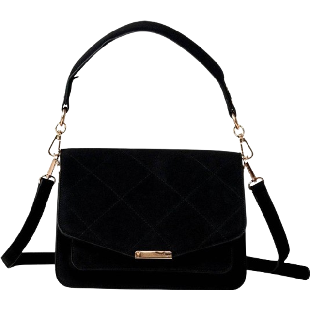 Blanca Multi Compartment Bag Black Suede