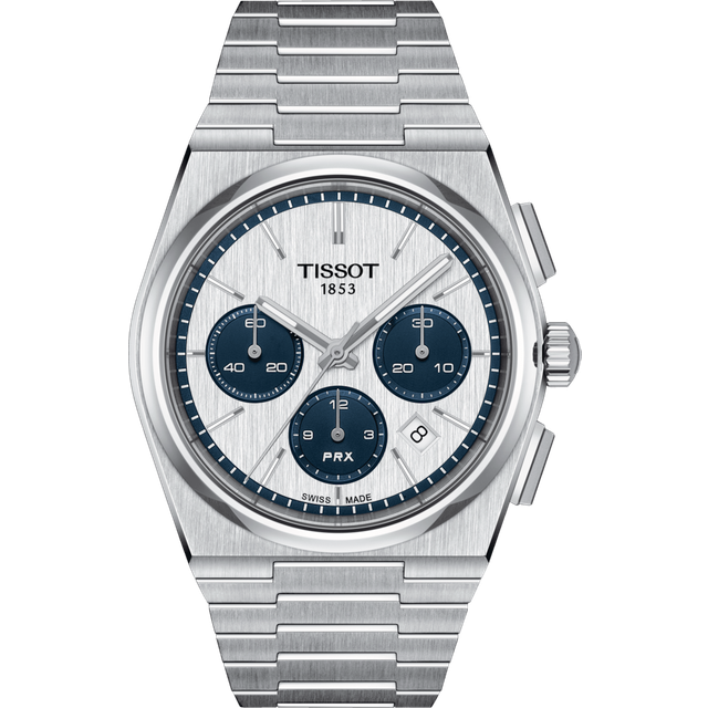 Montre Tissot PRX automatic chronograhe fond blanc