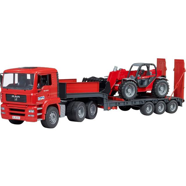 MAN TGA Low lastbild med trailer Bruder Trailerlastbil 2774