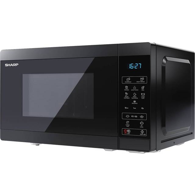 Sharp yc-ms02u-b black 800w 20l capacity microwave with 11 power power levels