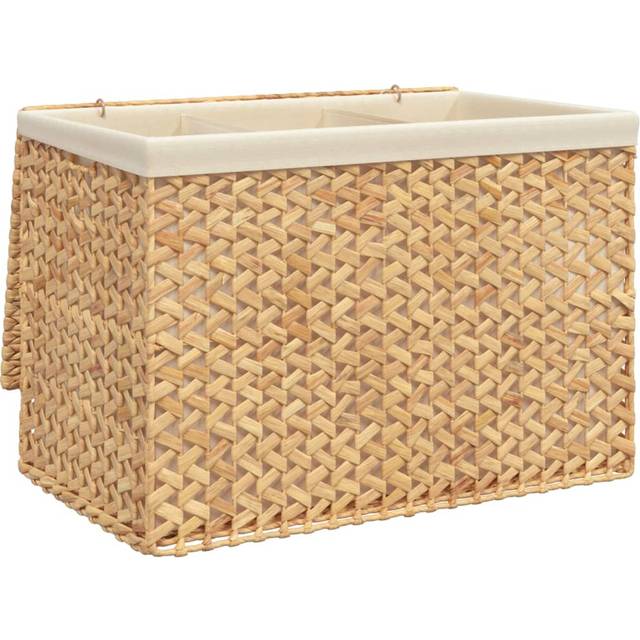 Tvättkorg med 3 fack 75x42,5x52 cm vattenhyacint