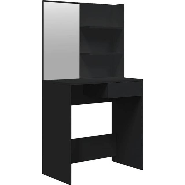 Dressing Table with Mirror Black 74.5x40x141 cm Vidaxl