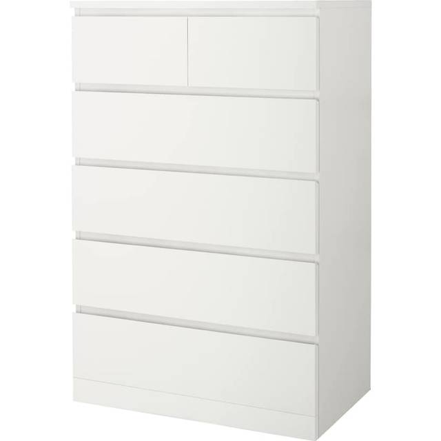 MALM Chest of 6 drawers, white, 80x123 cm