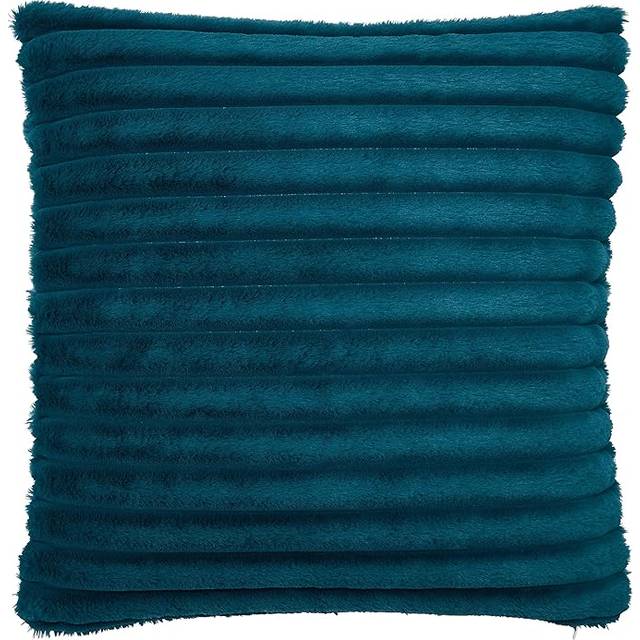 Catherine Lansfield Cosy Ribbed Soft Touch Velvet 45cm x 45cm Filled Cushion Teal