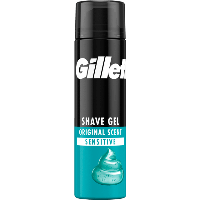 Gillette Classic Sensitive skäggvård rakgel män (200 ml), för känslig hud, gåva för män