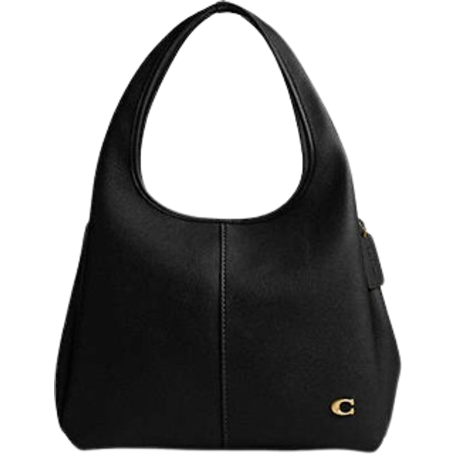 Coach Lana Shoulder Bag Refined Pebble Leather Brass Black