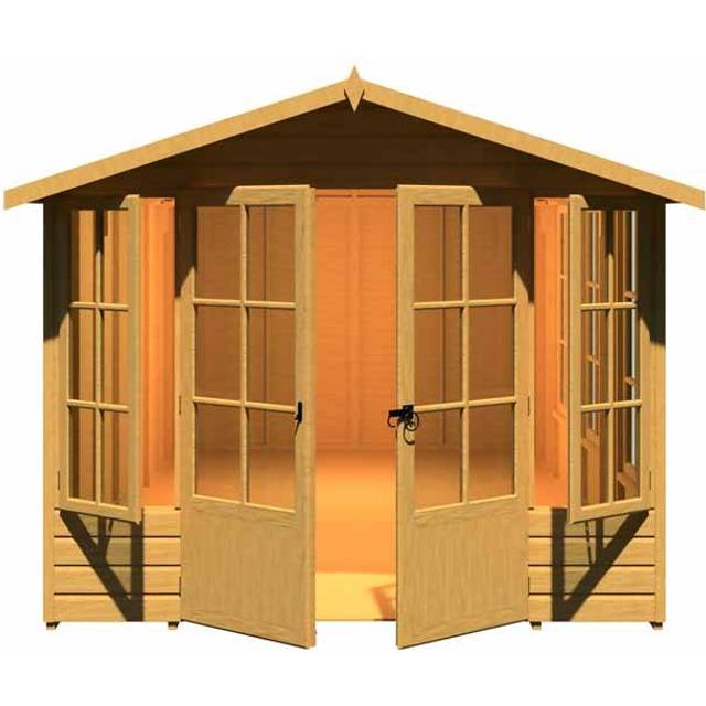 Shire Delmora 8 ft x 16 ft Summerhouse, Brown