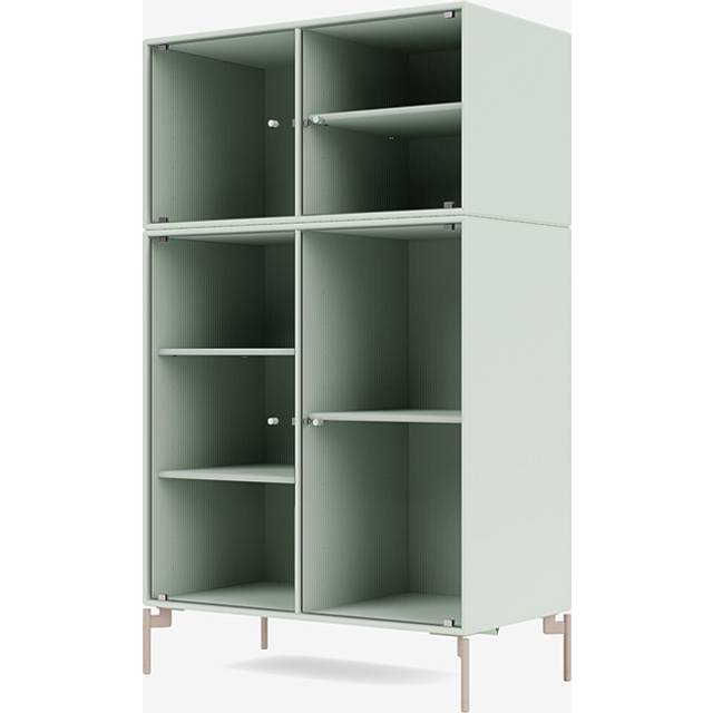 Montana - Ripple Cabinet III - With Mushroom Legs - Vitrinskåp - Mist - W69,6 X H117,6 X D38 cm