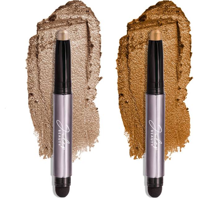 Julep Eyeshadow 101 Crme to Powder Waterproof Eyeshadow Stick Duo  Silver Moonlight Shimmer & Honey Gold Shimmer