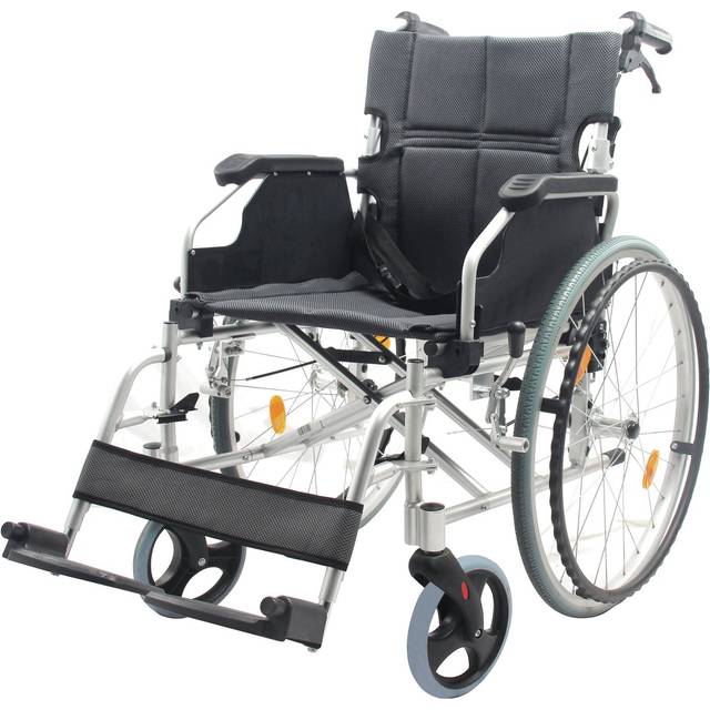 Aidapt deluxe self propelled steel wheelchair - red