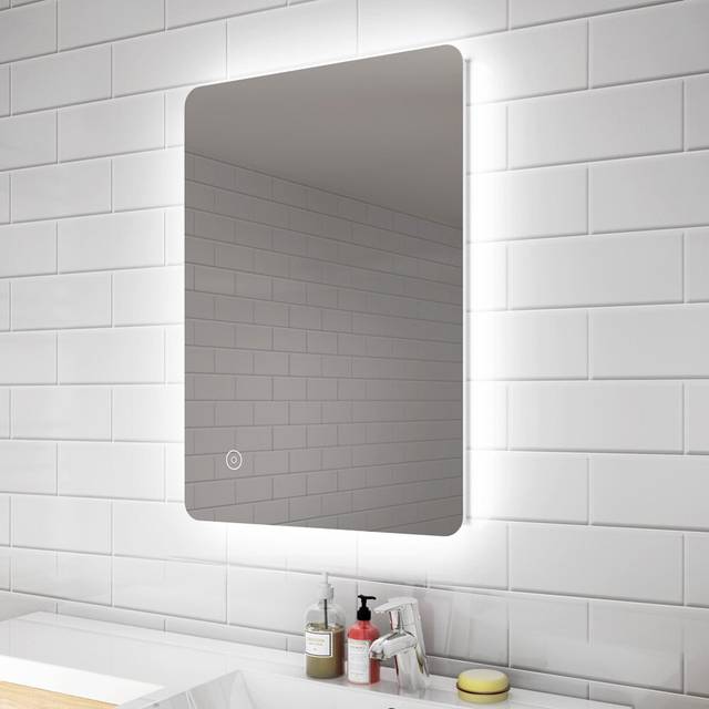 Ariton Lighted Wall Mounted Bathroom/Vanity Mirror (70cm H x 50cm W)