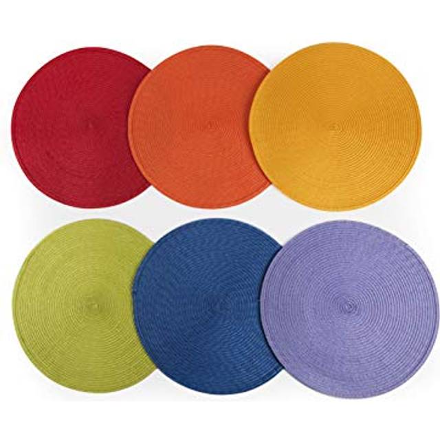 Excelsa Runda set med 6 bordstabletter, flerfärgade, diameter 36 cm, 6 enheter