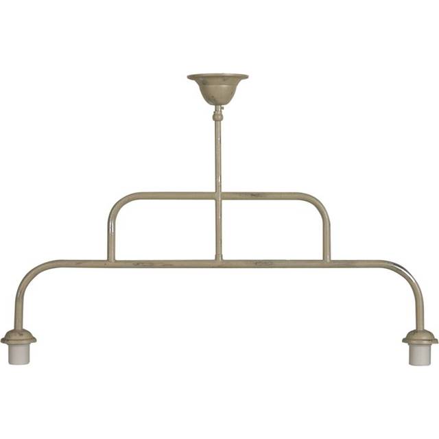 San Pablo Kitchen Island Pendant - Cream and Silver Metal (80cm W)