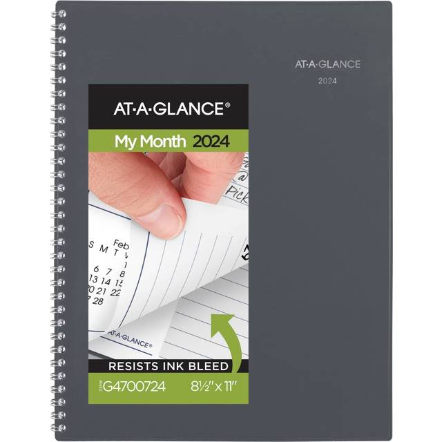 "AT-A-GLANCE 2024 Monthly Planner  DayMinder  8-1/2"""""""" x 11""""""""  Large  Gray (GC4700724)"