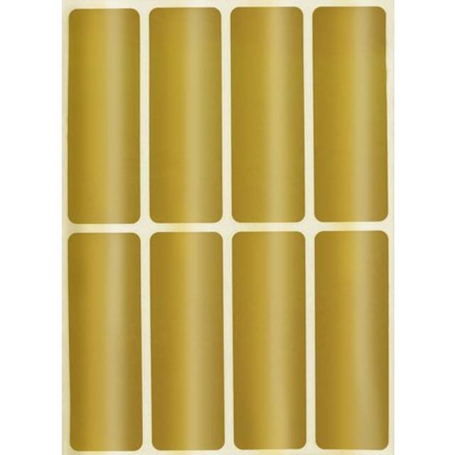 Royal Green 1x3 Labels for Color Coding  Metallic Gold Rectangle Stickers to Write on - 40 Pack